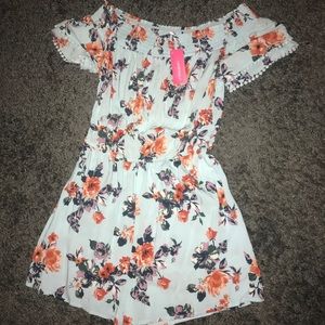 New Teal & Floral Romper